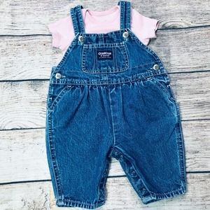 Osh Kosh Denim Overall+Gap Bodysuit 0-3